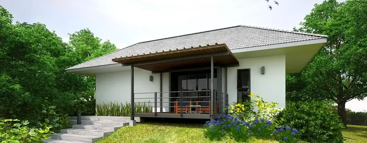 Thiết kế biệt thự sân vườn 1 tầng đẹp mái bằng, kết nối thiên nhiên | Phan  Kiến Phát Co.,Ltd