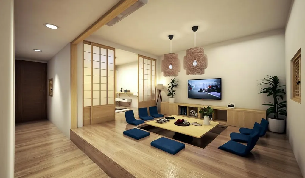 Cửa trượt Shoji trong phong cách thiết kế nhà hiện đại