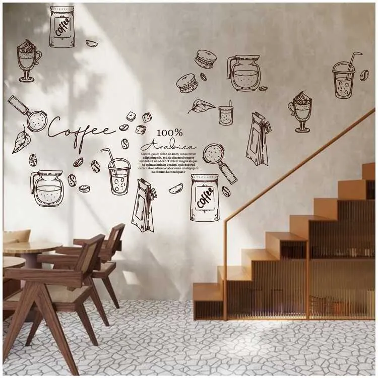 Decal dán tường tăng sức sống cho những bức tường quán cà phê
