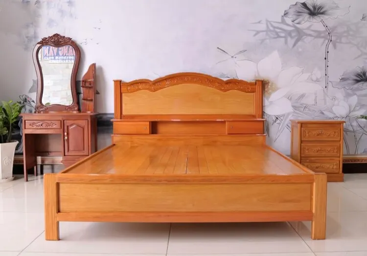 Giường ngủ và tủ đầu giường từ gỗ căm xe 