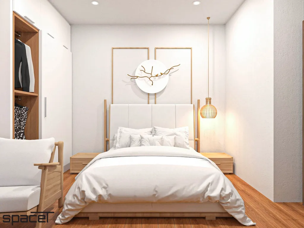Không gian nhà được tô điểm bởi gam màu nâu kết hợp trắng cho cảm giác thân thiện, nhẹ nhàng và thư giãn hơn rất nhiều.