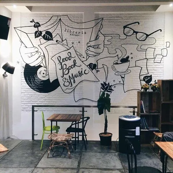 Tác phẩm vẽ tranh tường ấn tượng cho quán cafe