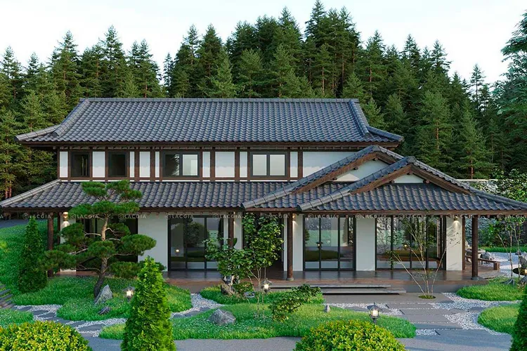 Mẫu biệt thự theo phong cách Nhật Bản đơn giản nhưng vô cùng tiện nghi và cuốn hút