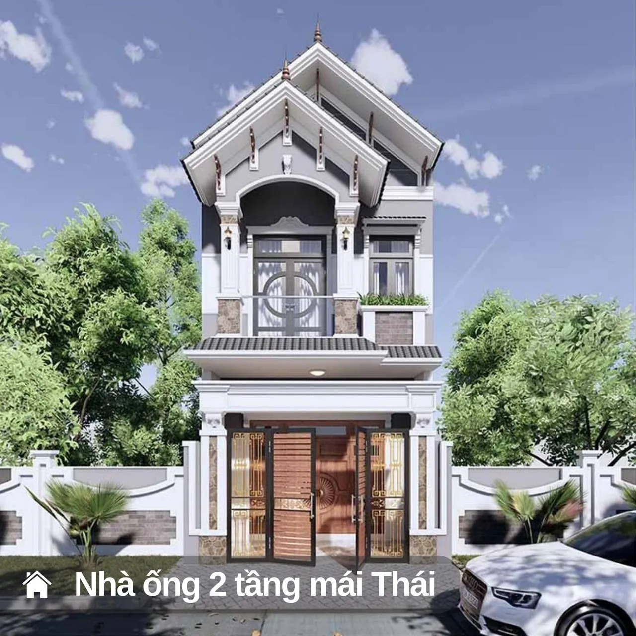 NHÀ ỐNG 2 TẦNG MÁI THÁI MẶT TIỀN 5M - B111 - Thiết kế nhà đẹpThiết kế nhà  đẹp