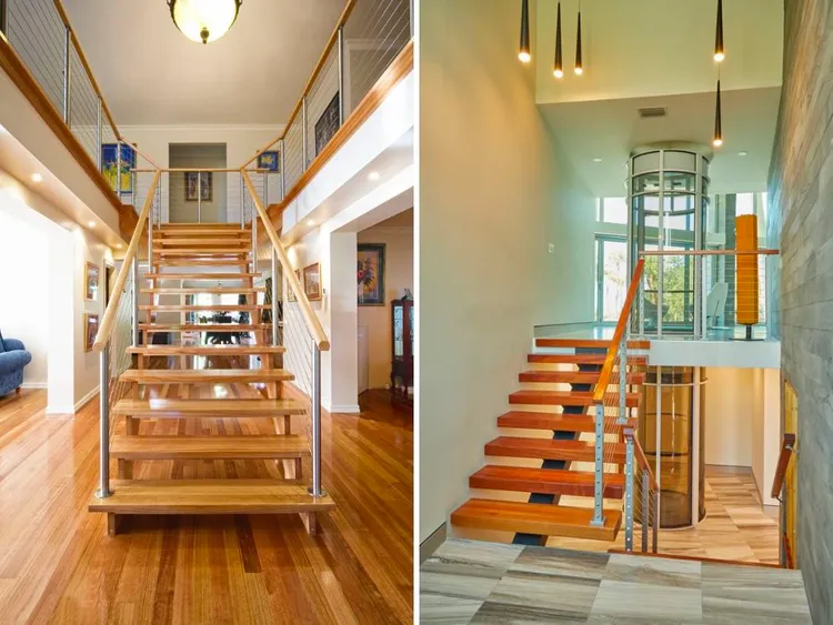 Tuy có thiết kế đơn giản nhưng tay vịn cầu thang với tone màu gỗ đặc trưng cùng với những nét thiết kế tinh xảo đã mang đến sự mới mẻ và sang trọng cho toàn bộ không gian nhà.