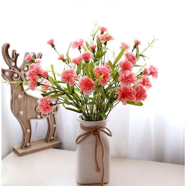 Bình hoa cẩm chướng có thể dùng để trang trí phòng khách, phòng ngủ đều rất đẹp