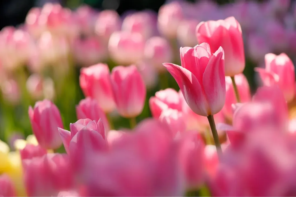 Hoa tulip hồng là sự quyến rũ và tình yêu ngọt ngào của người phụ nữ
