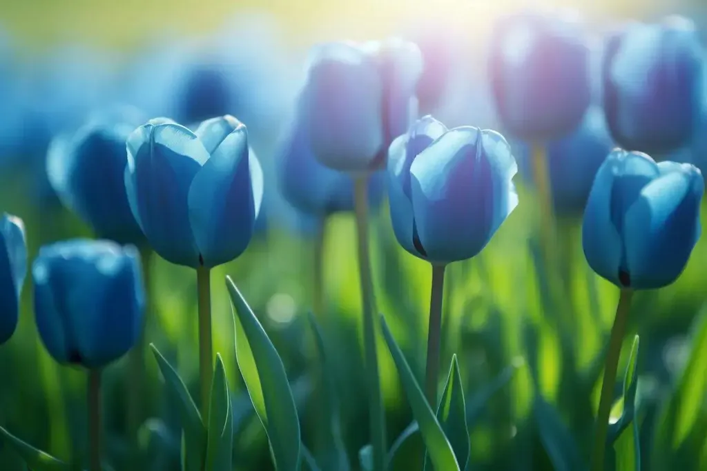 Hoa tulip xanh dương thể hiện sự mạnh mẽ và niềm tin bất diệt