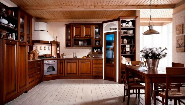 Lam gỗ ốp trần nhà bếp