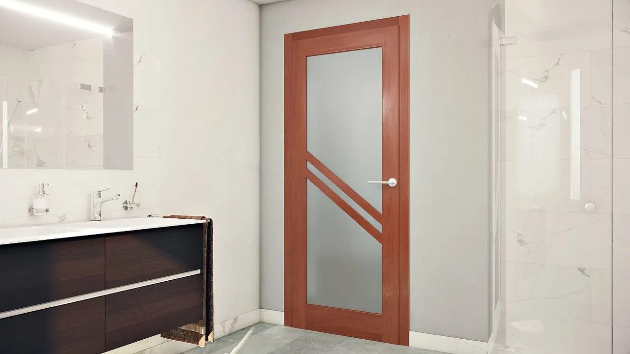 Mẫu cửa nhà vệ sinh được làm từ gỗ nhựa composite màu gỗ tự nhiên