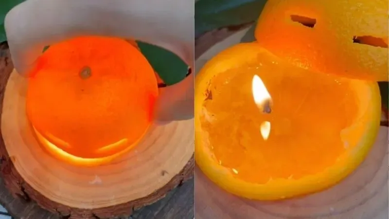 Cách làm nến thơm từ vỏ quả cam