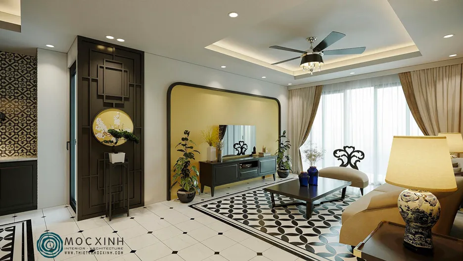 Thiết kế căn hộ mang phong cách Indochine luôn mang đến cho người nhìn 1 cảm giác như bước vào 1 thế giới nghệ thuật đặc sắc