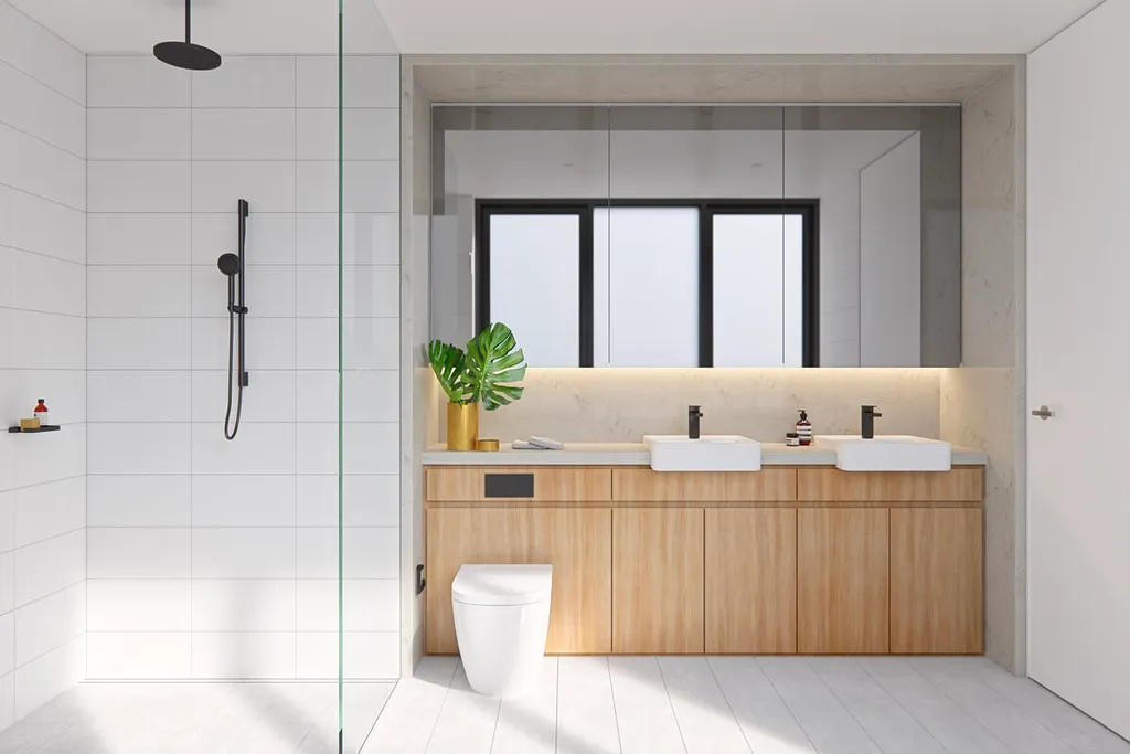 Vách kính nhà tắm được sử dụng phổ biến trong các thiết kế hiện đại để tạo không gian thoáng đãng và tối ưu hóa ánh sáng tự nhiên