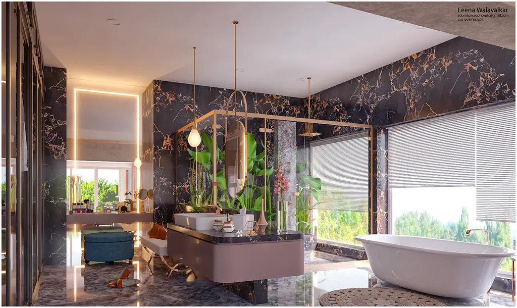 Với thiết kế được trau chuốt tỉ mỉ, vách kính nhà tắm tạo ra một không gian phòng tắm rộng rãi, thoáng đãng và sang trọng hơn