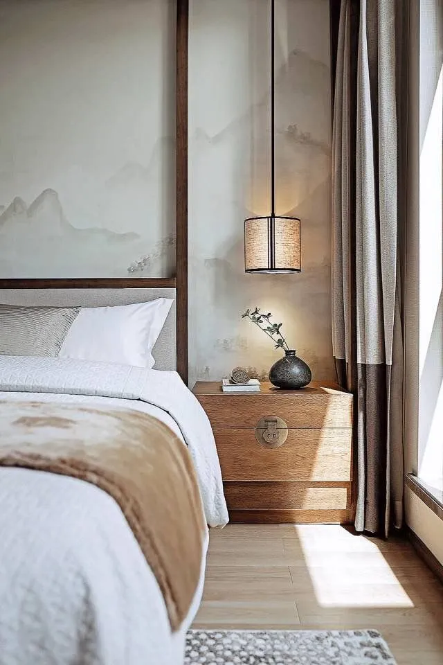 Đồ nội thất và trang trí phòng ngủ phong cách Japandi