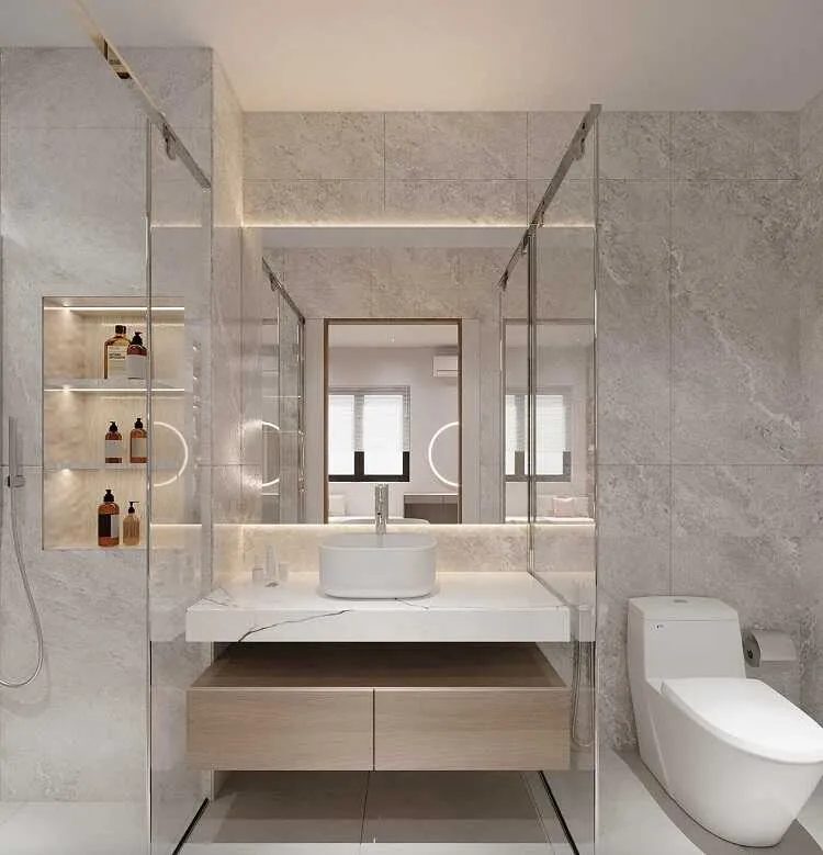 Gạch ốp tường vân đá cho nhà tắm – giải pháp đơn giản nhất để tạo ra sự sang trọng.