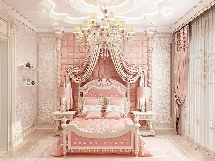 Màu sắc đóng vai tròn quan trọng trong thiết kế phòng ngủ bé gái hiện đại