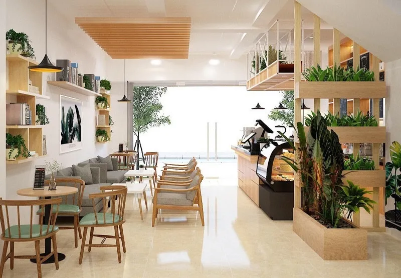 Mẫu thiết kế quán cafe nhỏ với không gian hẹp