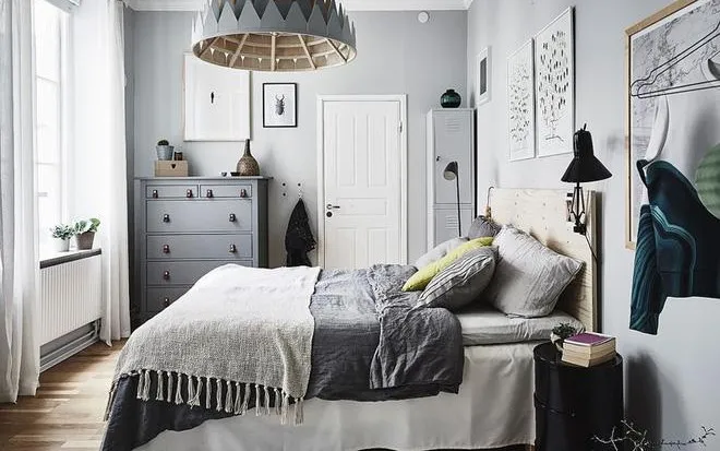 Phòng ngủ căn hộ chung cư theo phong cách Bắc Âu ấm cúng và mang đến cảm giác thoải mái tối đa.