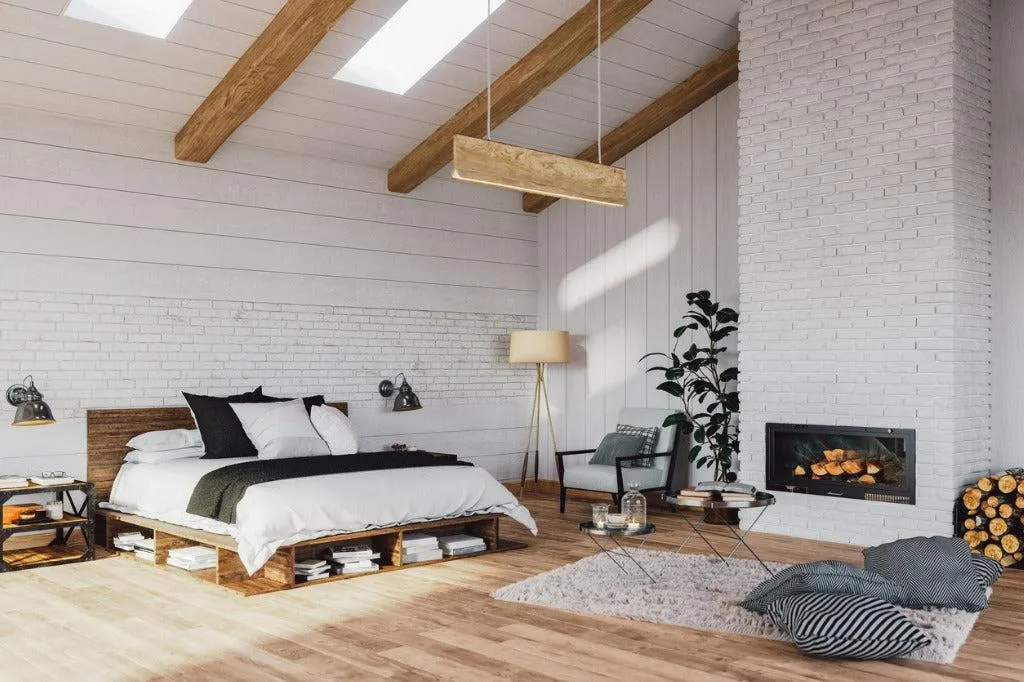 Phòng ngủ được thiết kế màu sắc đơn giản với phong cách Scandinavian