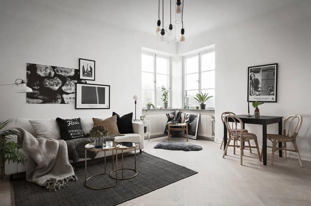 Thiết kế không gian sử dụng gam màu xám trong phong cách Scandinavian tuy đơn giản nhưng cuốn hút lạ kỳ