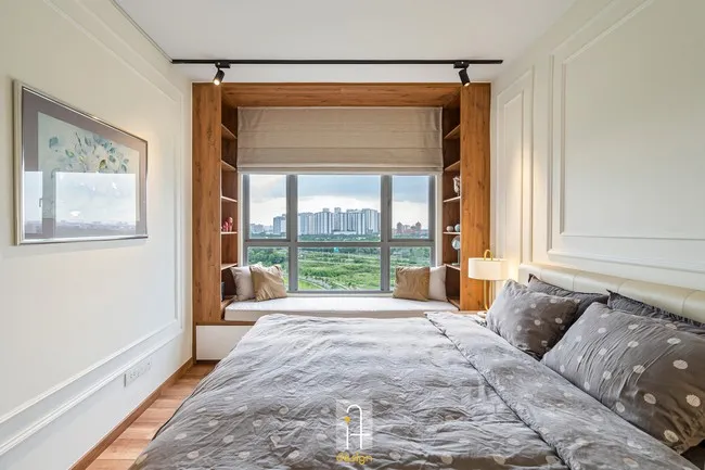 IF Design thi công phòng ngủ ấm cúng có cửa sổ view triệu đô
