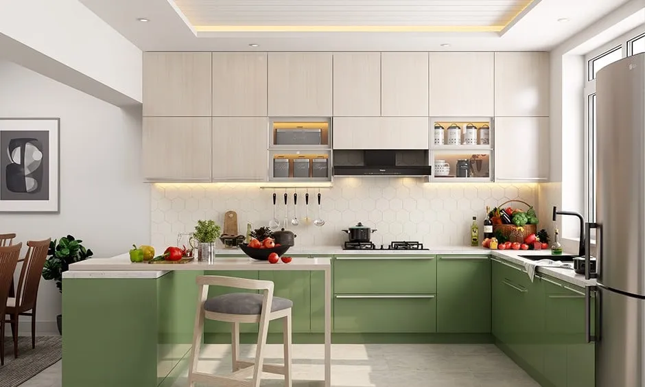 Kiểu thiết kế nhà bếp này thích hợp cho nhà ở có diện tích rộng