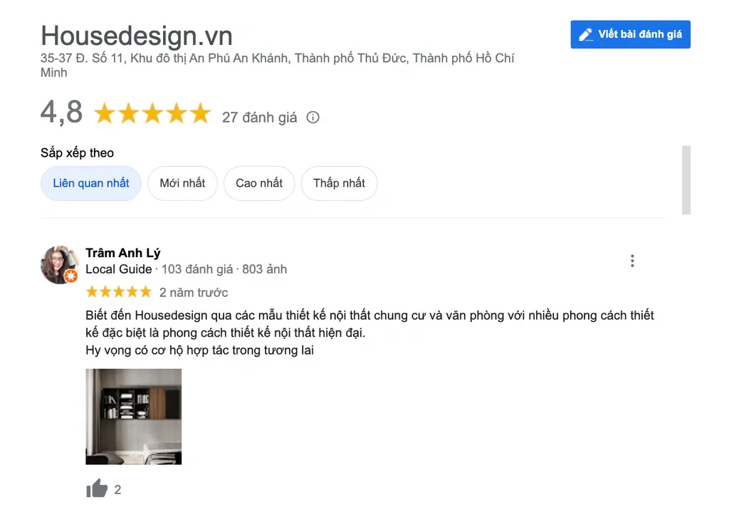 Một số đánh giá tốt từ khách hàng gửi đến Housedesign.vn