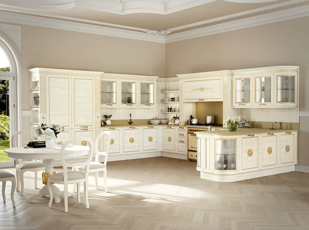 Nhà bếp được thiết kế theo phong cách cổ điển sang trọng và quý phái