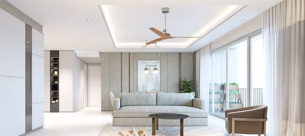 Phòng khách chung cư sử dụng tông sáng kết hợp với nội thất đơn giản nhưng tinh tế tôn lên nét sang trọng cho căn phòng