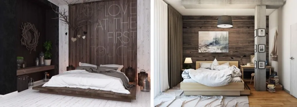 Phòng ngủ thiết kế theo phong cách mộc mạc Rustic