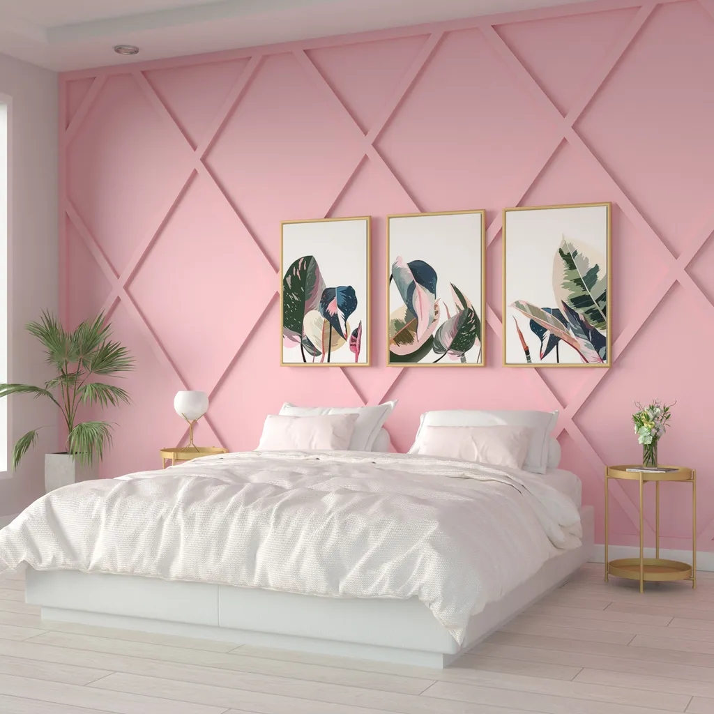 Sơn tường phòng ngủ màu hồng