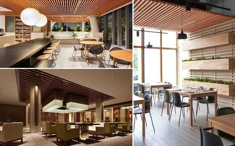 Tấm nhựa ốp tường thanh lam là giải pháp trang trí hoàn hảo cho cả trần và tường để tạo cảm giác ấm cúng, sang trọng cho các quán cà phê và nhà hàng