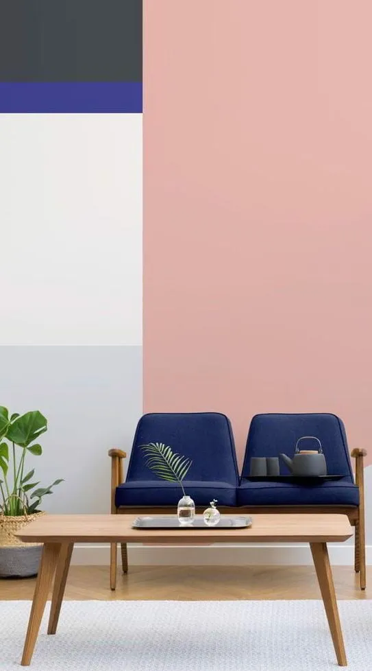 Tạo khối màu trên tường là một cách để đưa phong cách Color Block vào không gian phòng
