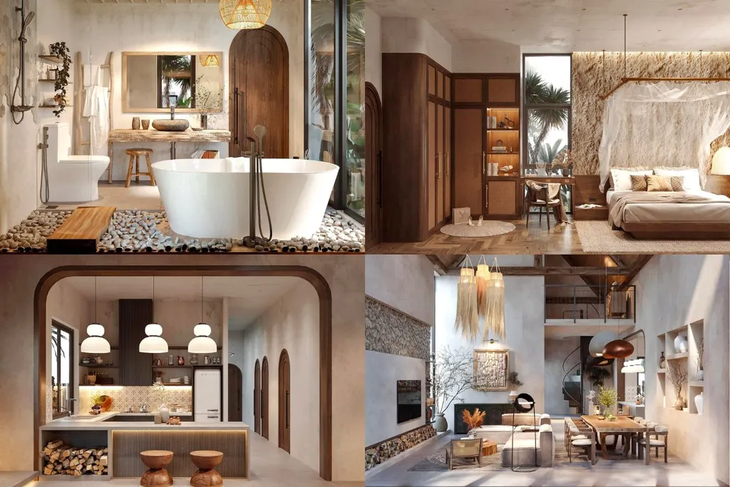 Thiết kế concept nội thất cho Villa tại Đắk Lắk mang phong cách Wabi Sabi