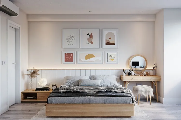 Thiết kế phòng ngủ nhà phố mang gam màu nhã nhặn gần gũi của phong cách Bắc Âu