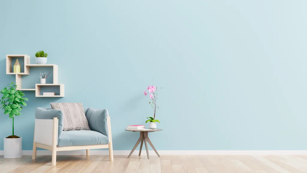 Trang trí phòng đơn giản với sơn tường màu xanh da trời