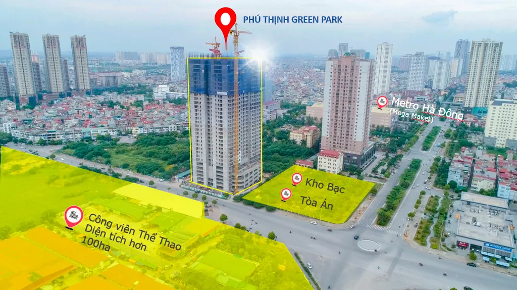 Vị trí Phú Thịnh Green Park là tâm điểm kết nối tiện nghi khu vực khi tọa lạc tại trung tâm hành chính quận Hà Đông