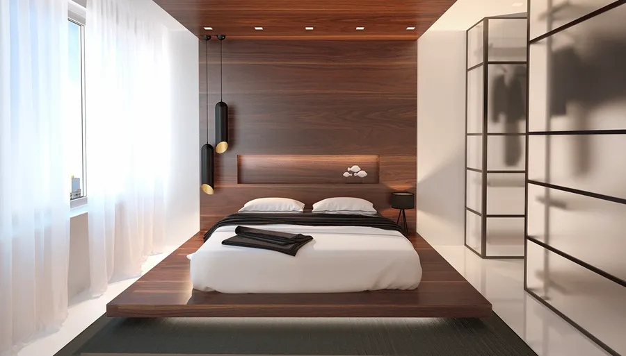 Giường và đầu giường bằng tấm MDF
