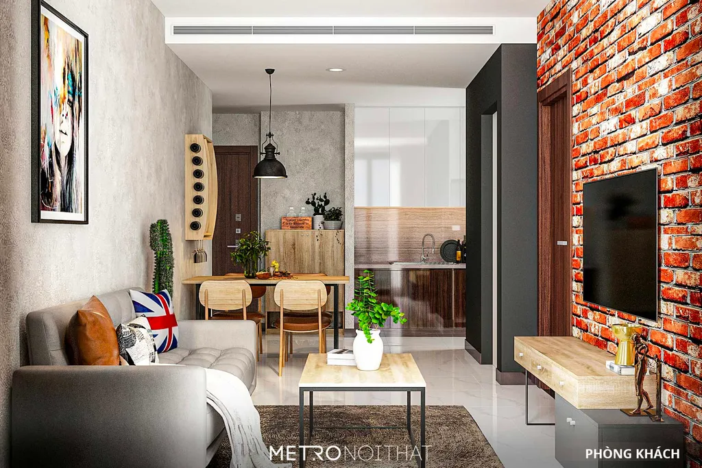 Gợi ý thiết kế Căn hộ 1 phòng ngủ chung cư Haven Park - Phong cách nội thất Industrial