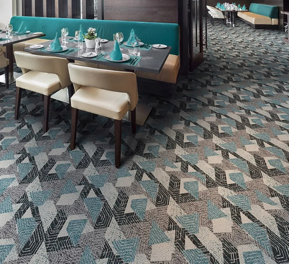 Mẫu thảm trải sàn họa tiết trẻ trung hiện đại phù hợp cho không gian nhà hàng