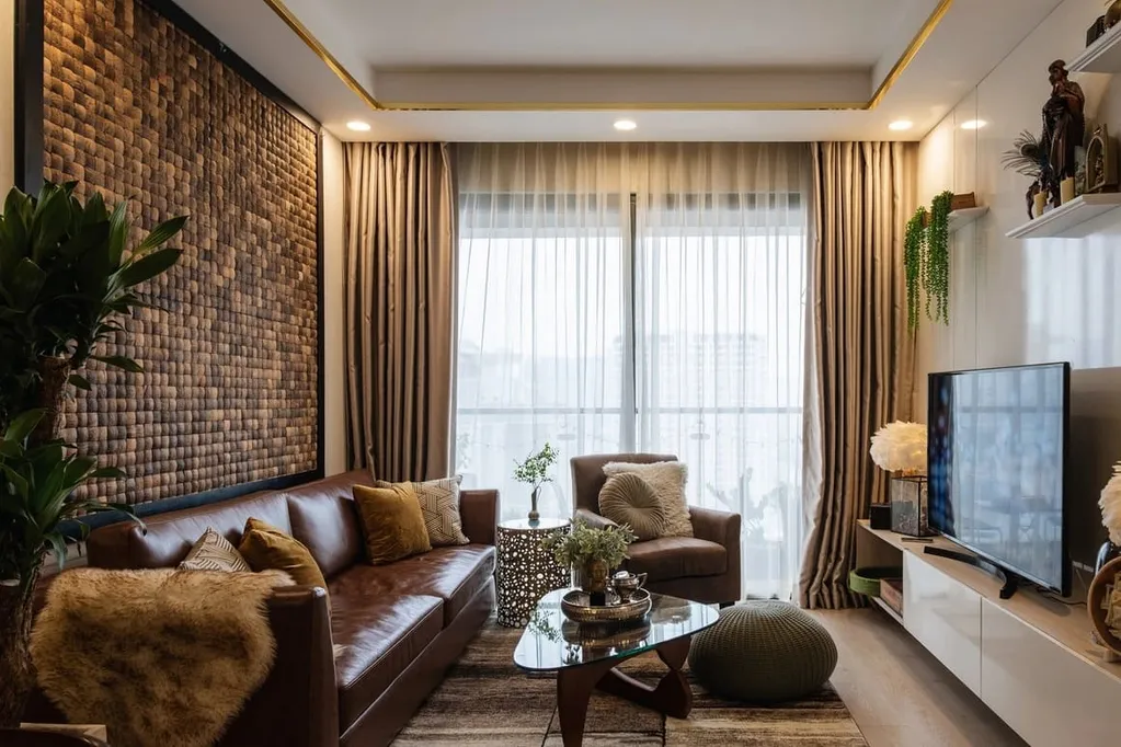 Phong cách Mid-century Modern tạo cho phòng khách sự tinh tế, sang trọng nhưng không kém phần ấm cúng