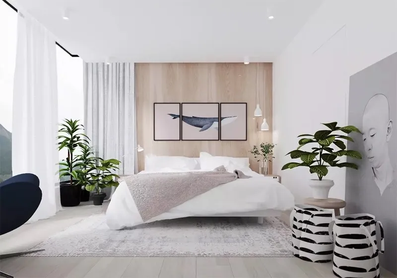 Phòng ngủ phong cách tối giản nhẹ nhàng và an tĩnh