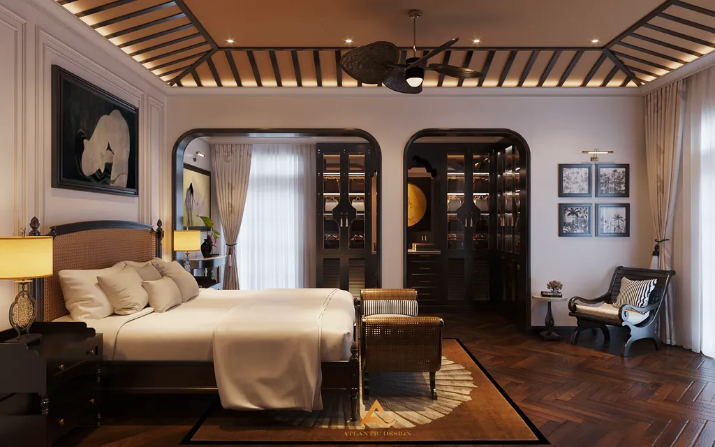 Thiết kế phòng ngủ truyền thống theo phong cách Indochine