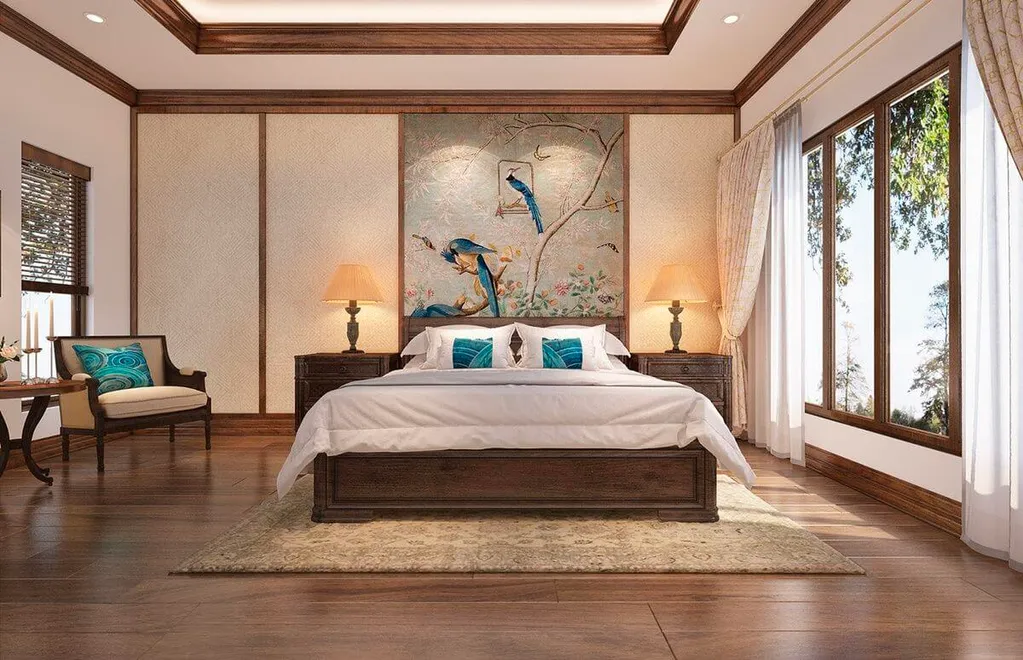 Thiết kế phòng ngủ với tông màu trầm ấm đầy thư giãn