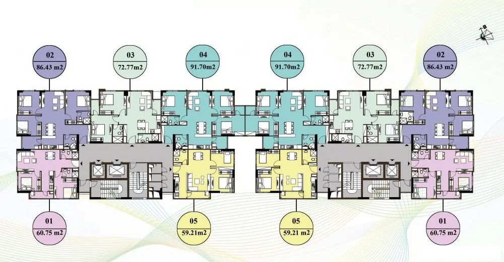 Tổng hợp sơ đồ - diện tích từng mẫu của các sản phẩm căn hộ chung cư VOV Mễ Trì.