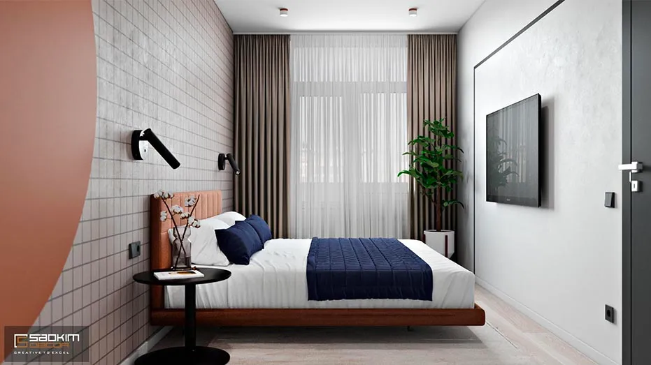 Với phòng ngủ, bạn có thể chọn những gam màu ấm áp để phối như trắng - hồng nhằm mang đến sự thoải mái và dễ chịu cho không gian nghỉ ngơi.