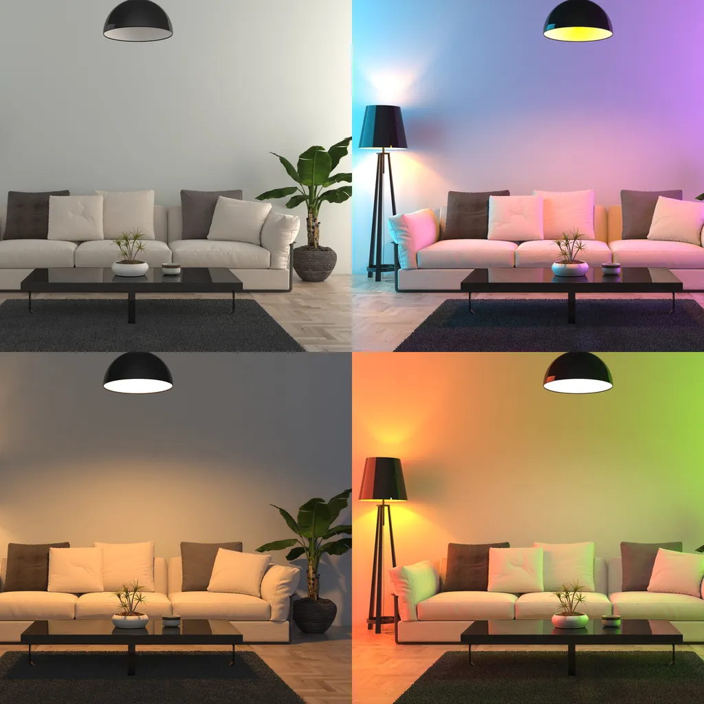 Điều chỉnh độ sáng của phòng khách thông minh bằng hệ thống chiếu sáng tân tiến