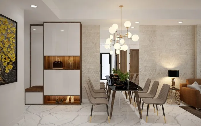 Khu vực bàn ăn căn hộ Opal Boulevard do Nội thất CT Concept thiết kế