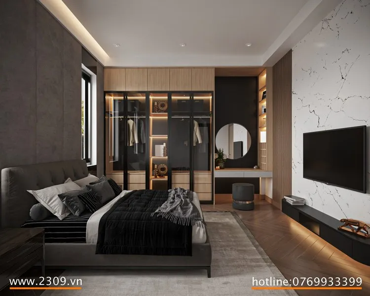 Nội thất Decor 2309 thiết kế phòng ngủ 1 đầy đủ công năng